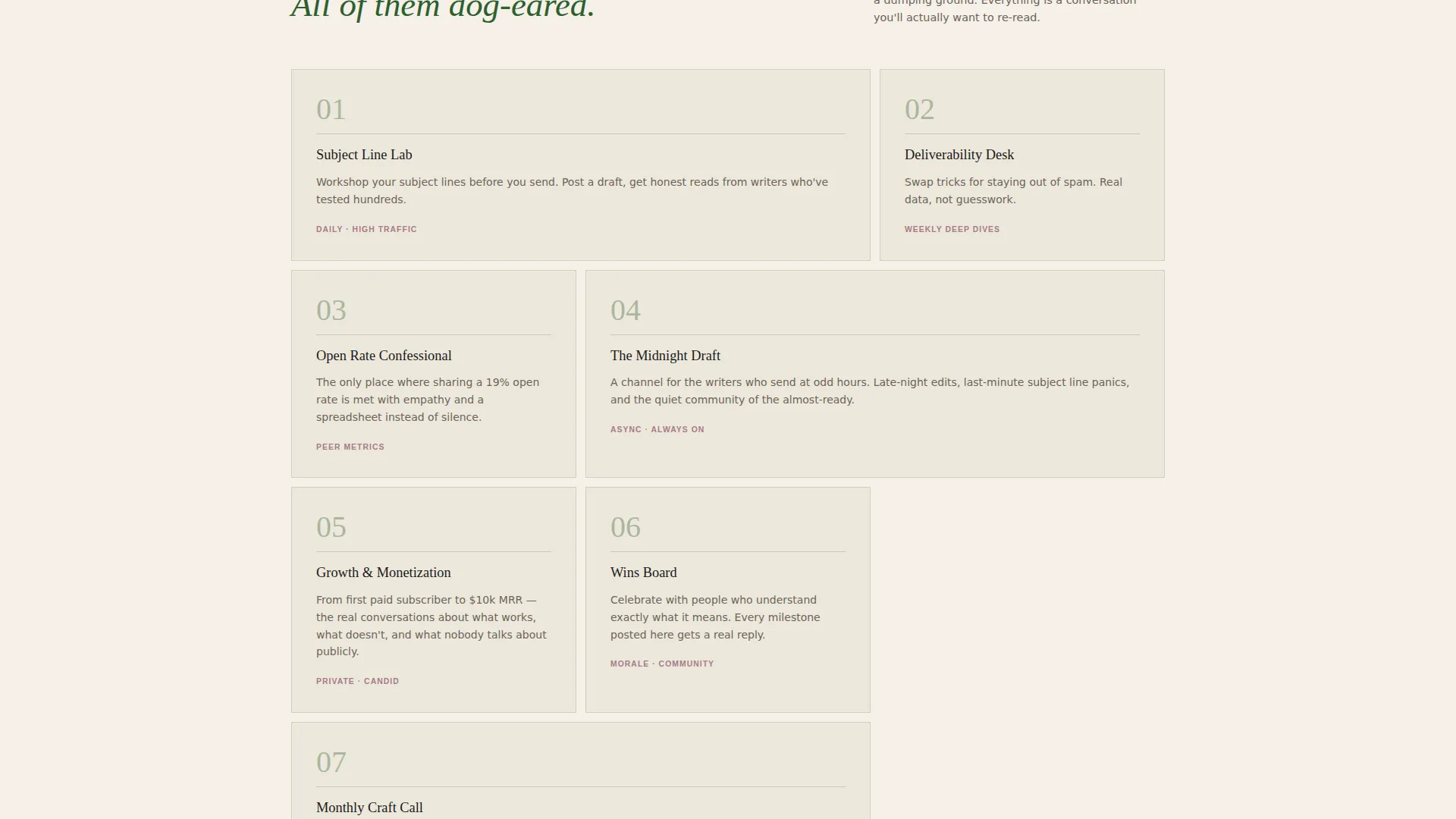 Newsletter Writers Community Landing Page Template