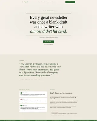 Newsletter Writers Community Landing Page Template