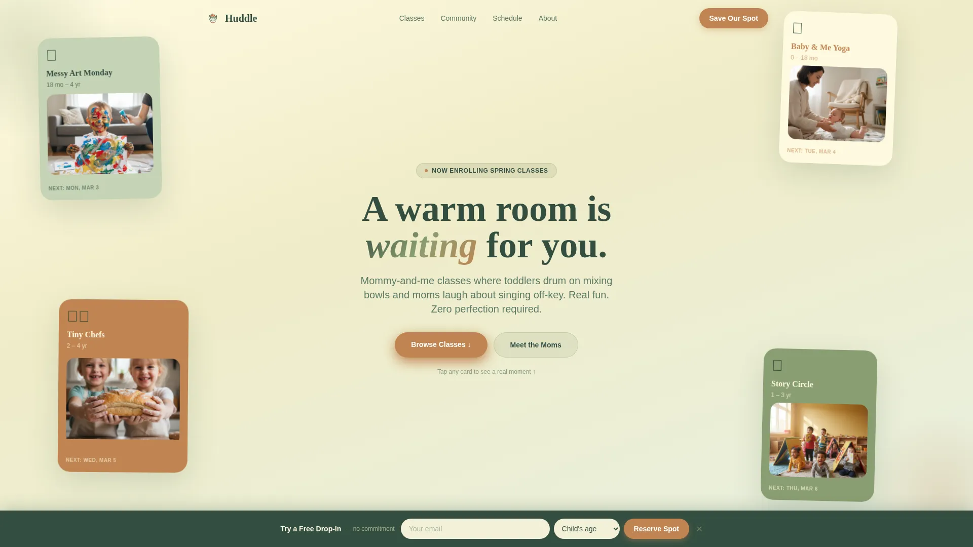 Mommy and Me Class Studio Landing Page Template