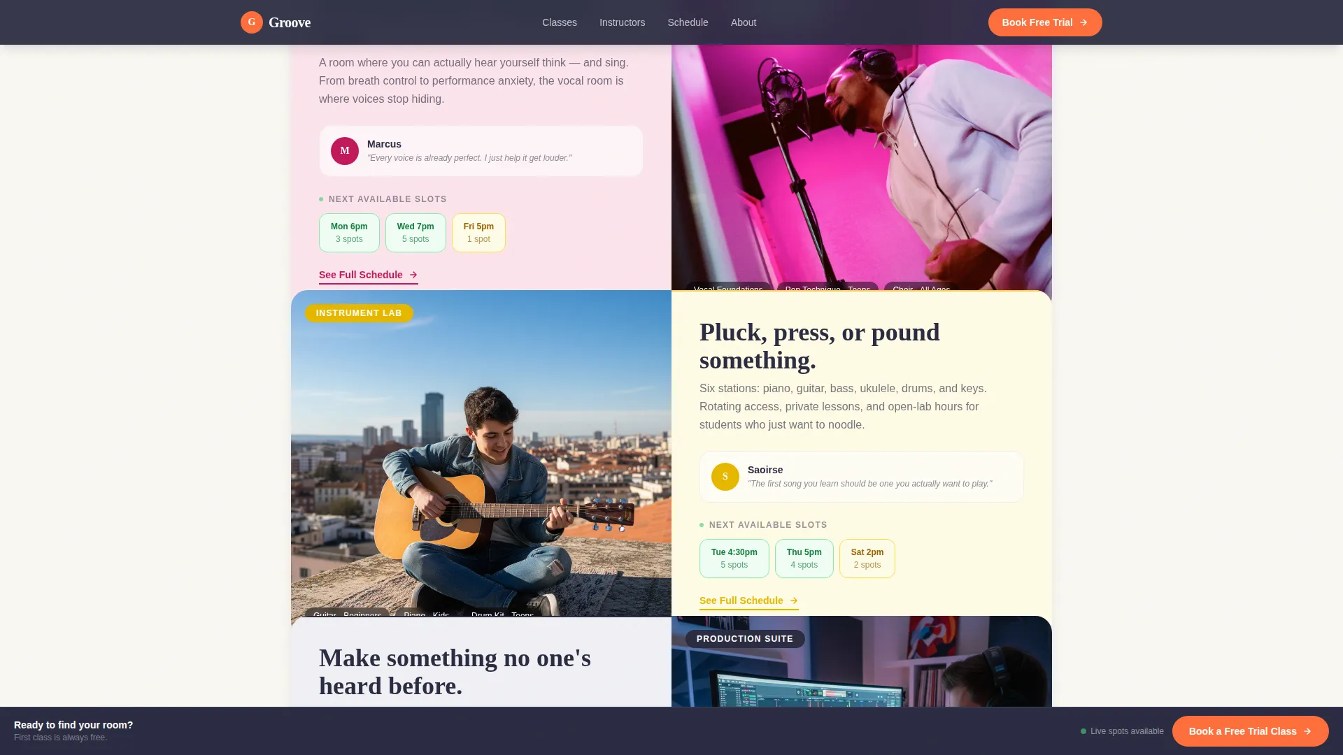 Music & Dance School Landing Page Template