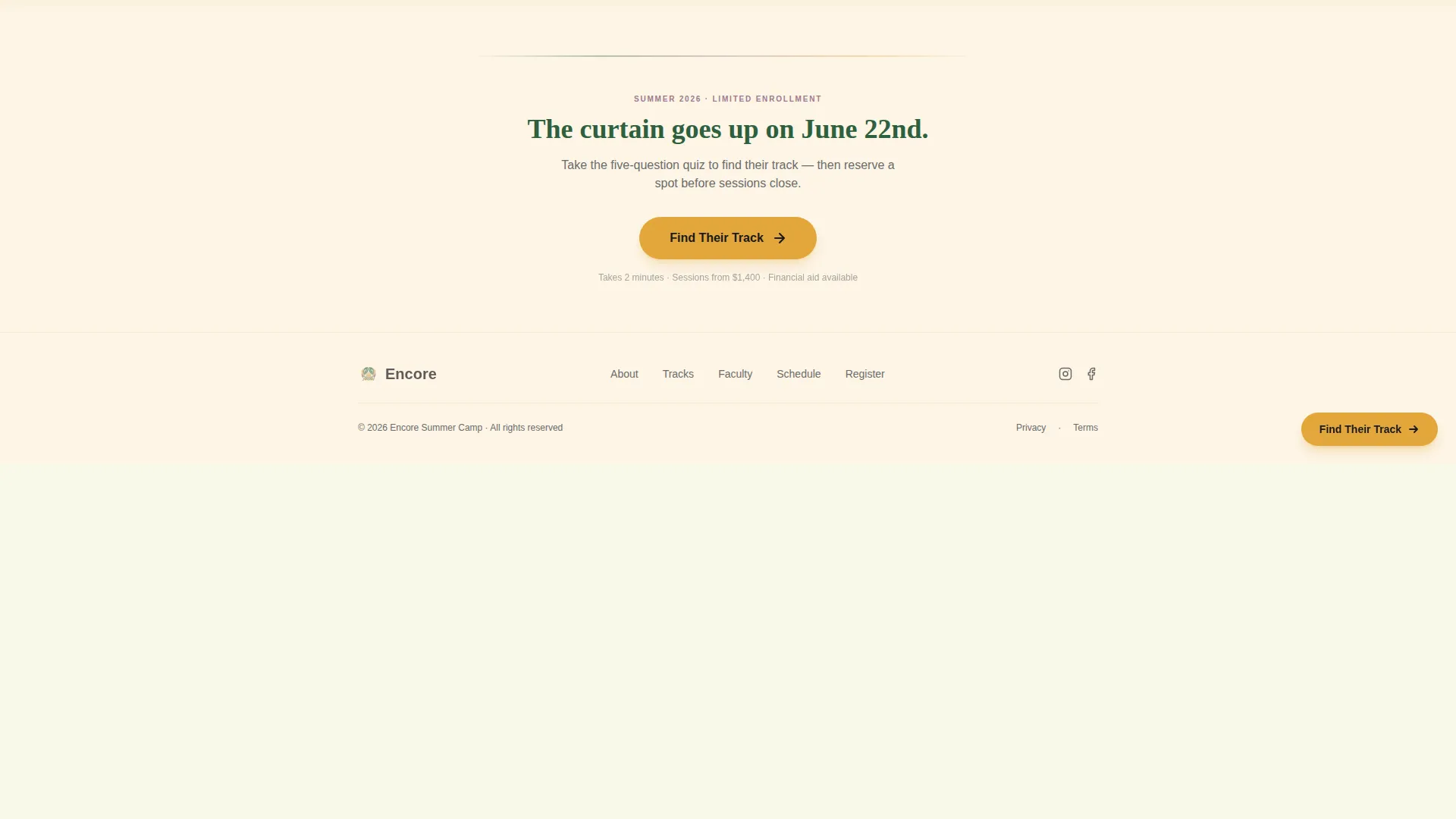 Summer Camp & Outdoor Program Specialist Professional Website Template