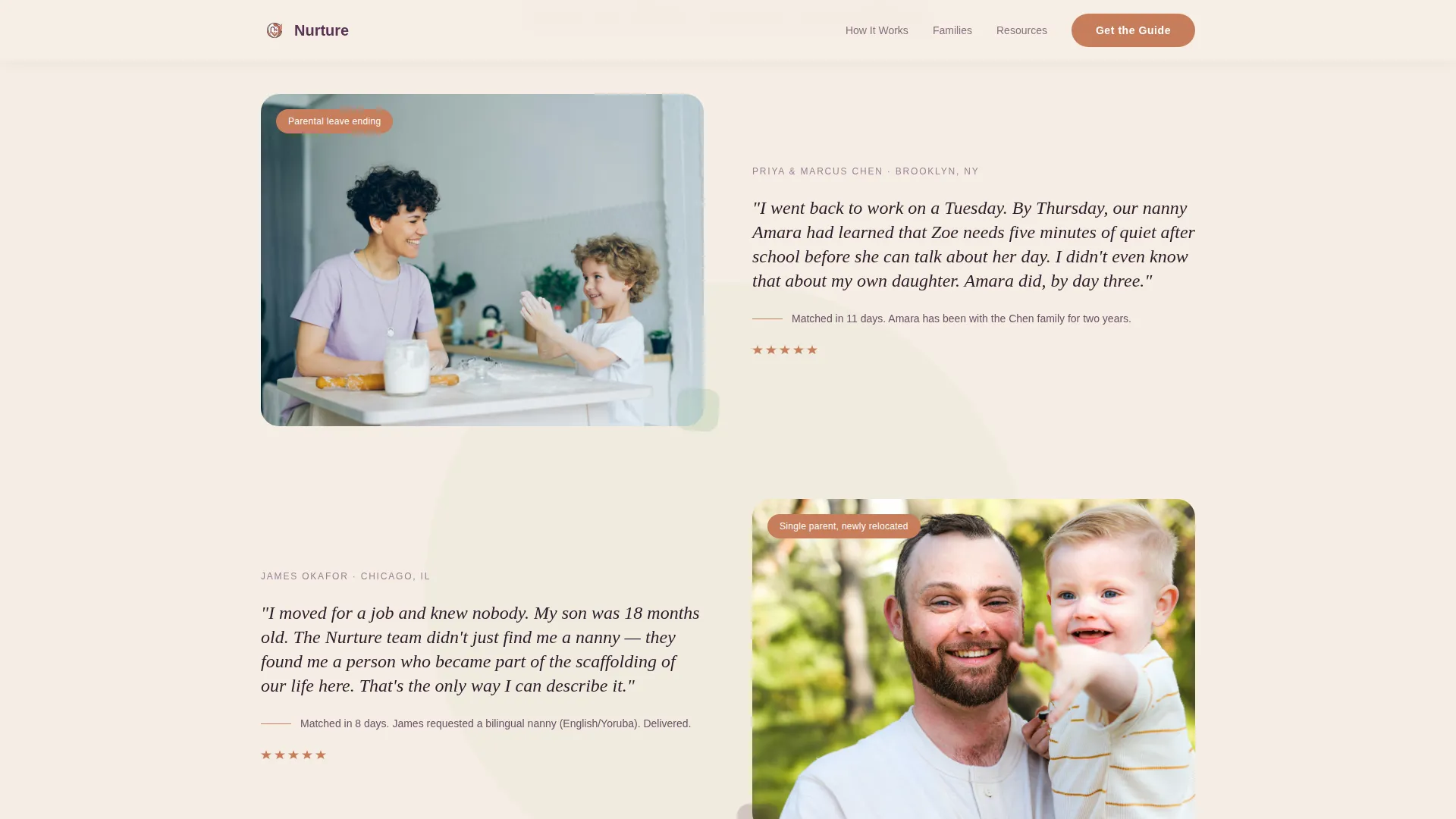 Nanny & Au Pair Booking Website Template