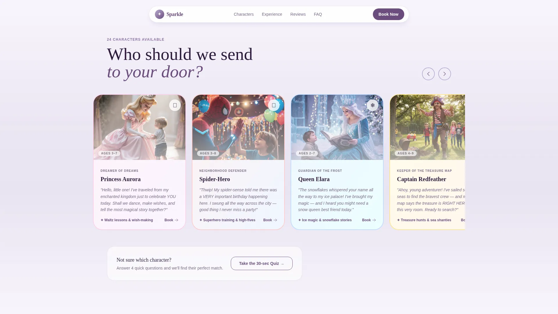 Kids Party & Entertainment Booking Website Template