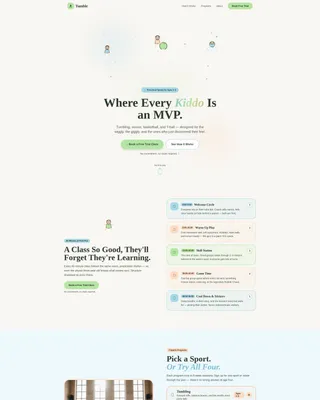Preschool (3-5) Products & Specialist Booking Website Template