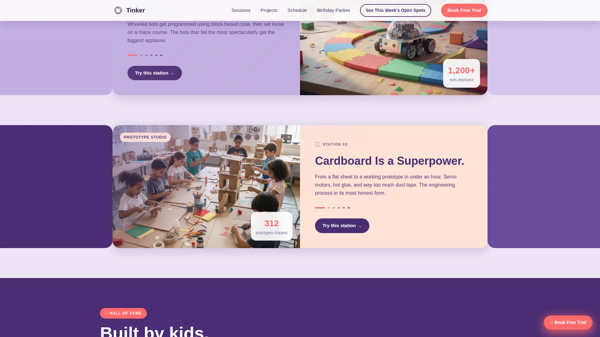 Kids Activity & Learning Center Booking Website Template