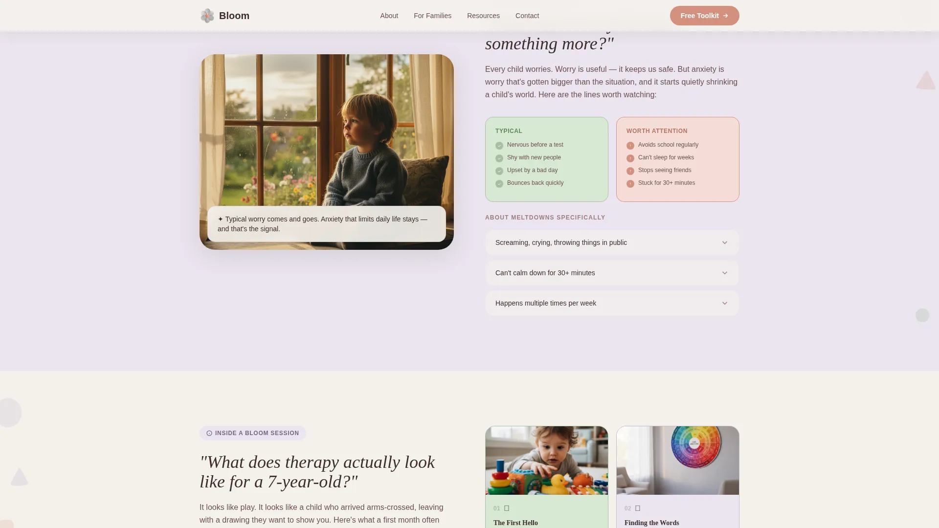 School Age (5-10) Products & Booking Website Template