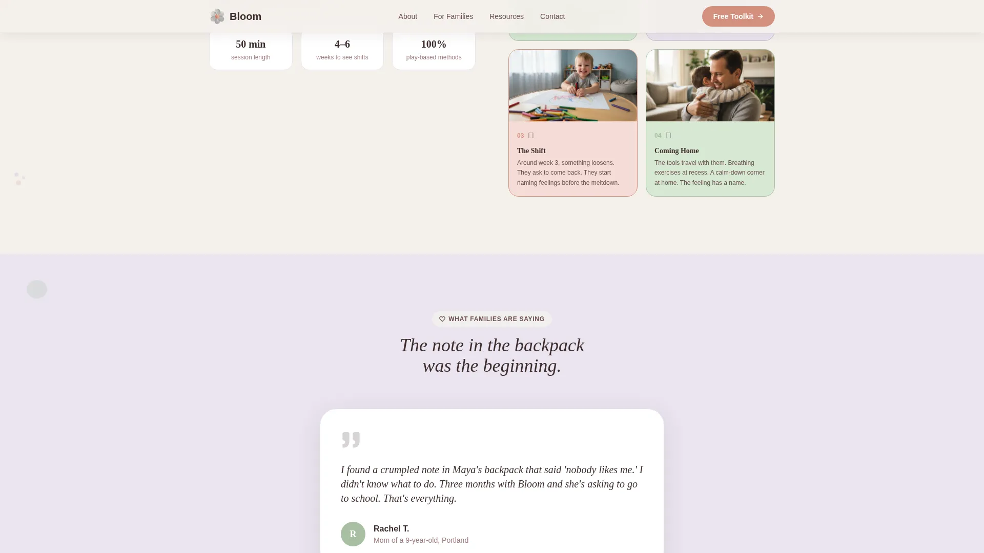 School Age (5-10) Products & Booking Website Template