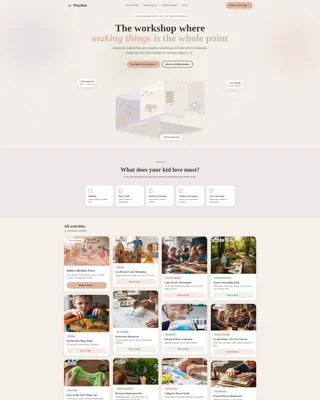 School Age (5-10) Products & Specialist Booking Website Template