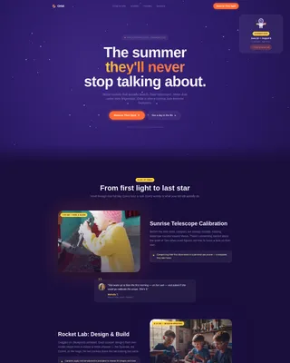 Summer Camp & Outdoor Program Booking Website Template