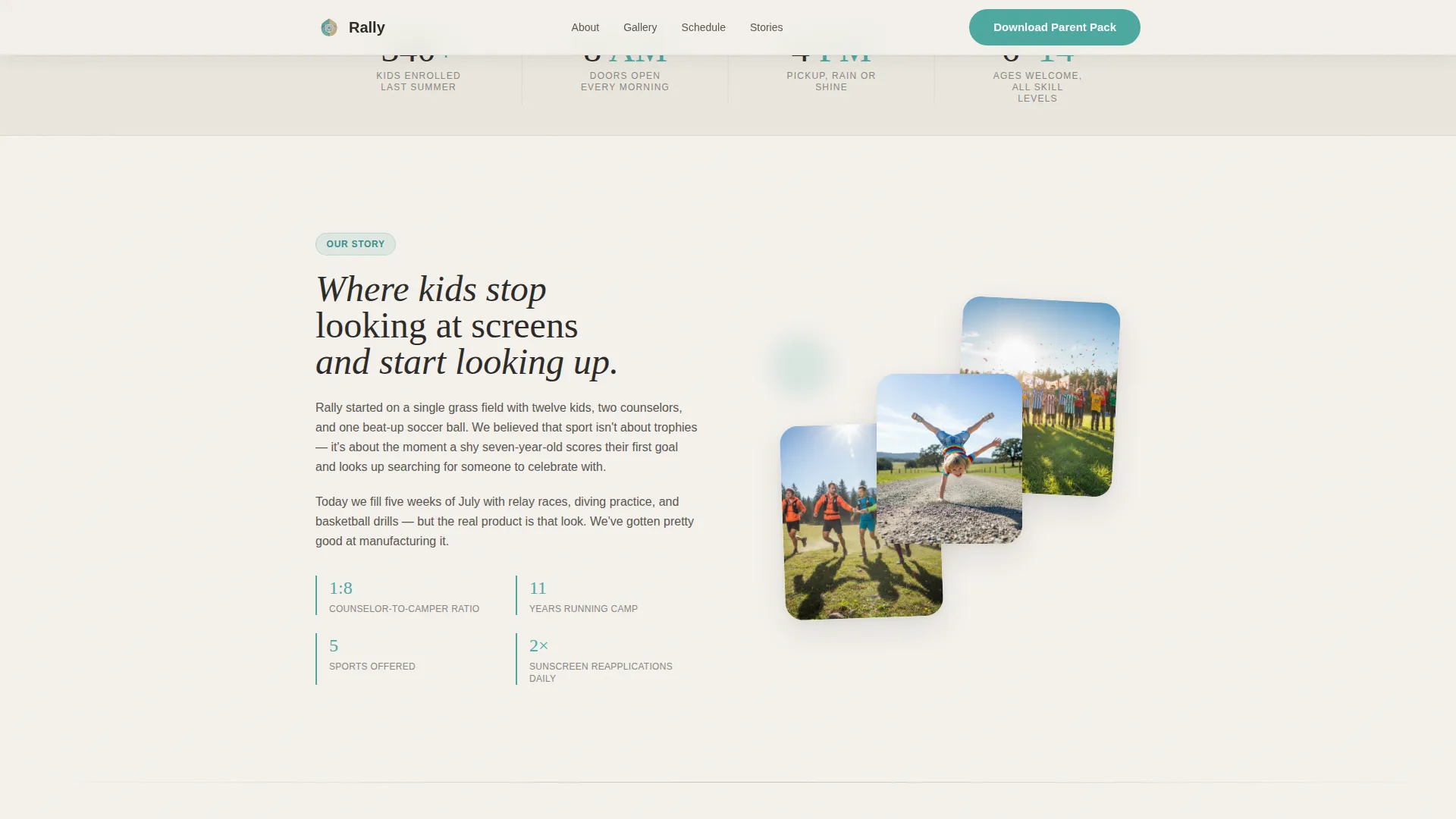 Summer Camp & Outdoor Program Specialist Booking Website Template