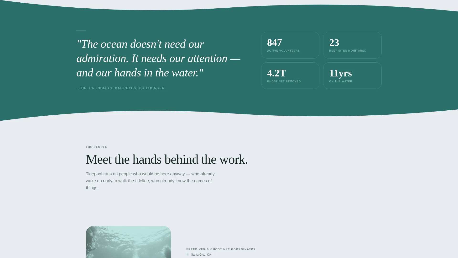 Ocean Conservation Nonprofit Landing Page Template