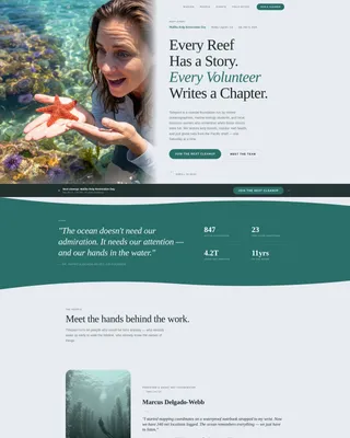 Ocean Conservation Nonprofit Landing Page Template