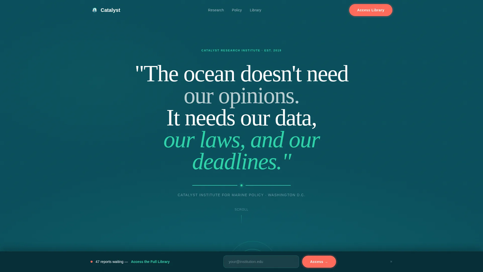 Ocean Conservation Research & Policy Landing Page