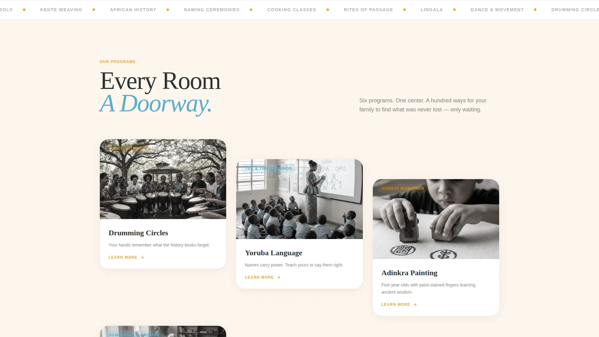 Pan-African Cultural Center Landing Page Template