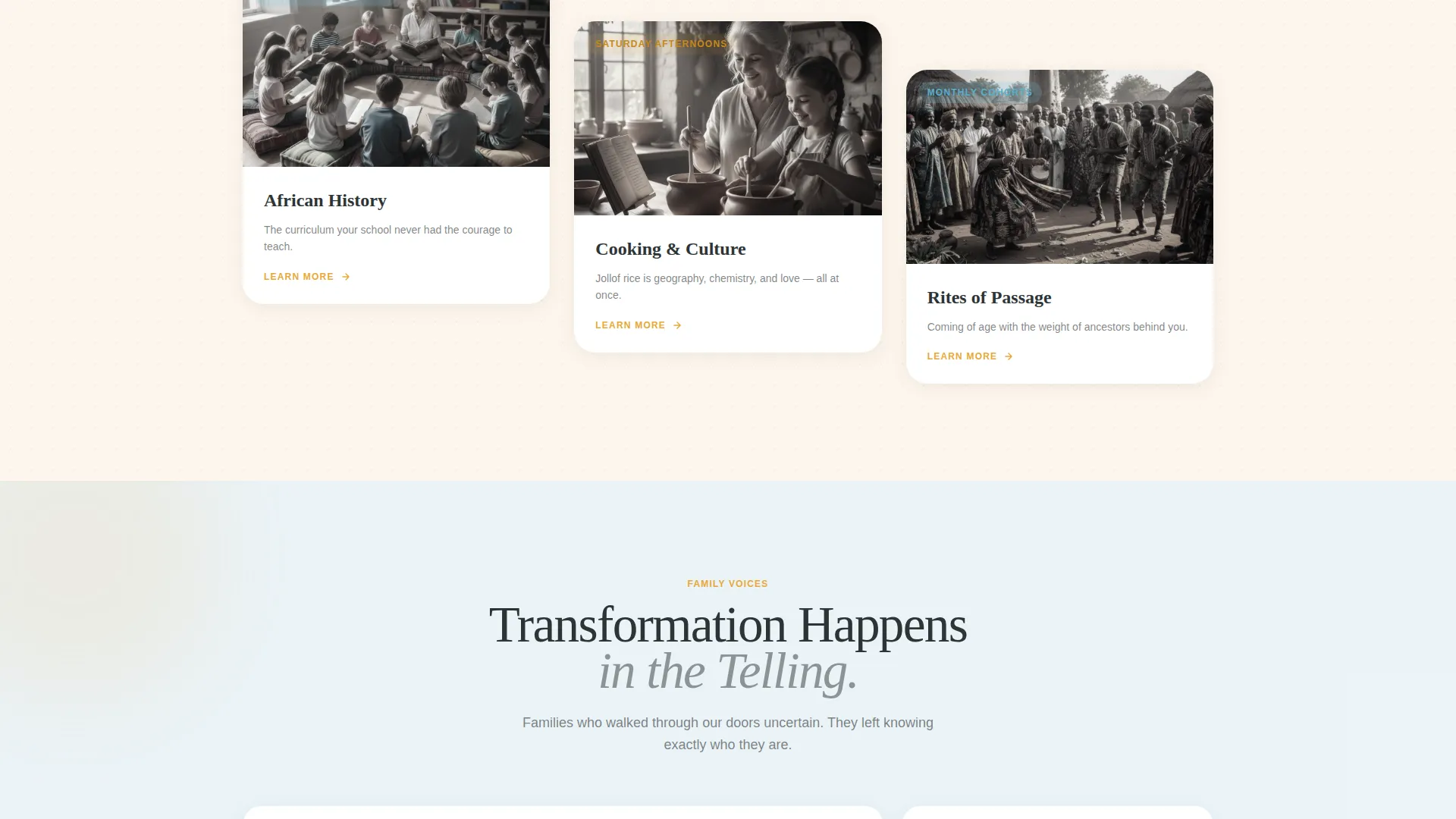 Pan-African Cultural Center Landing Page Template