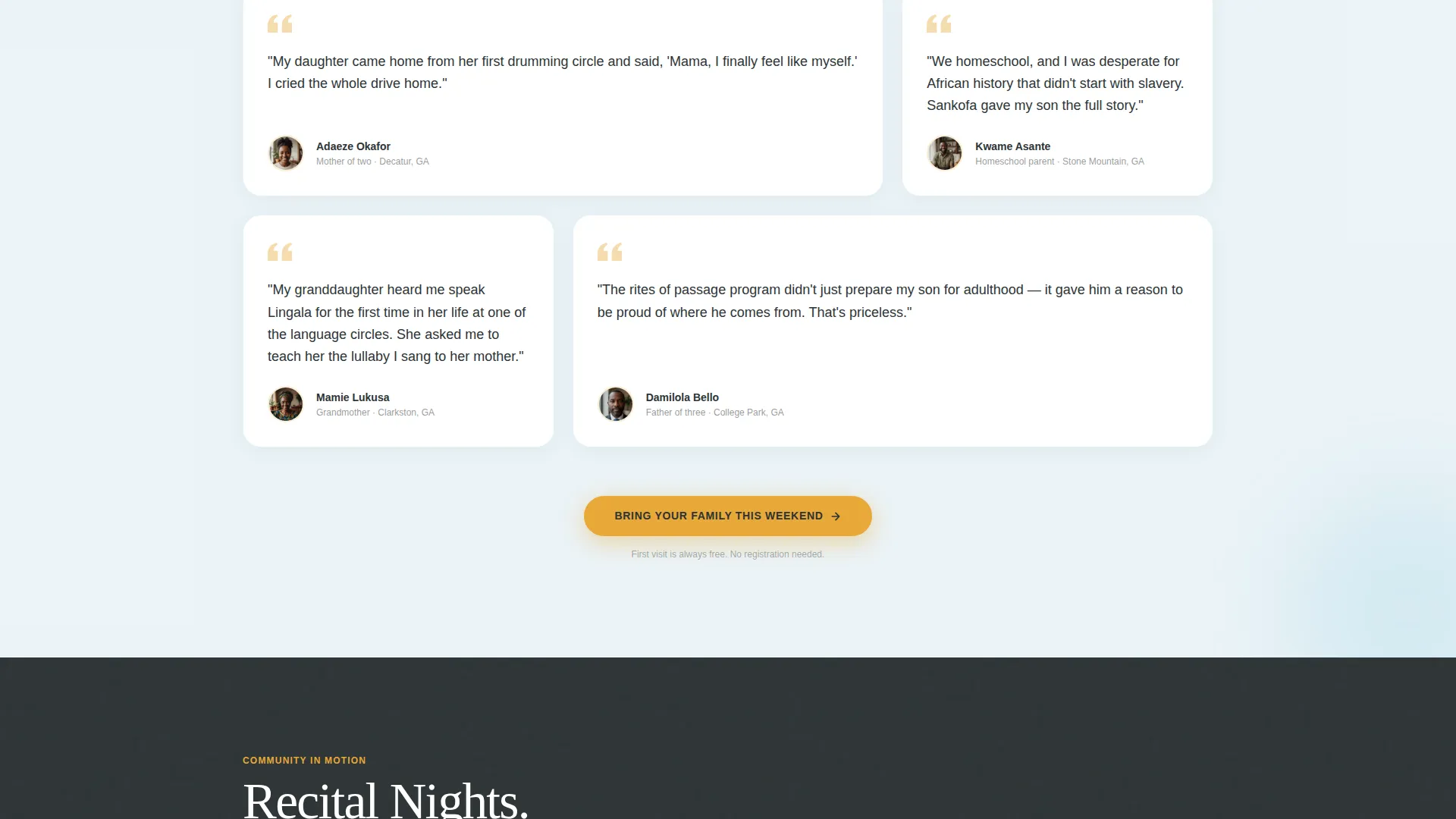 Pan-African Cultural Center Landing Page Template