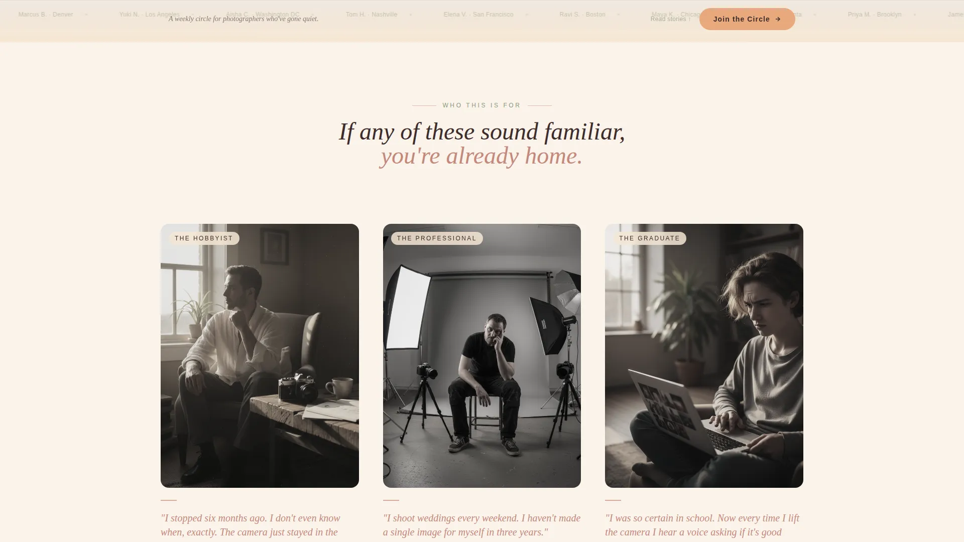 Photographers Accountability Group Landing Page Template