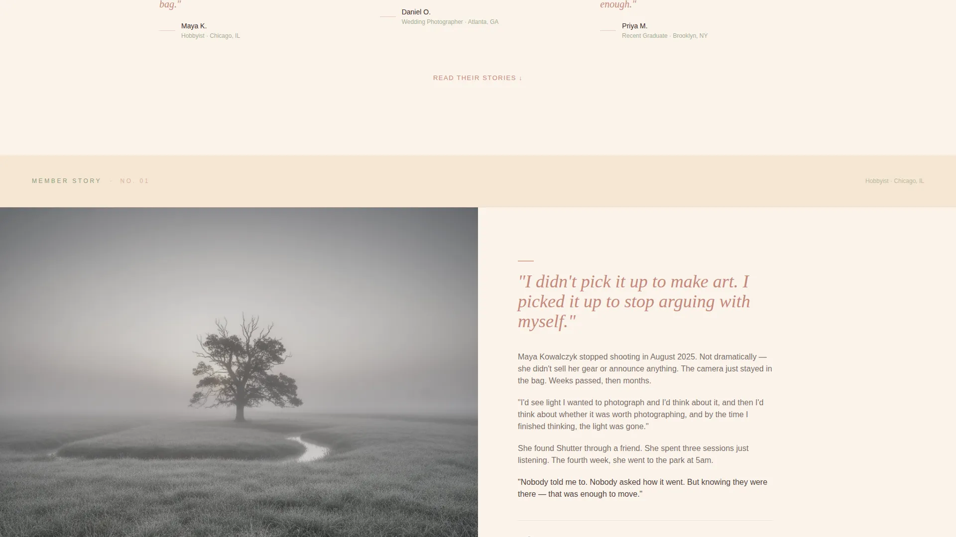 Photographers Accountability Group Landing Page Template