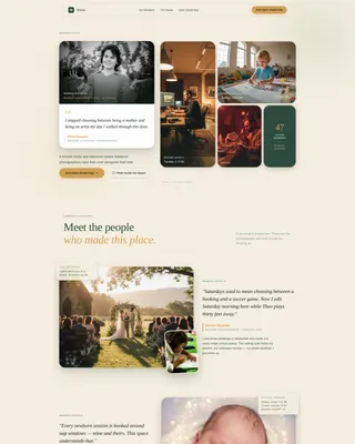 Photographers Co-Working Community Landing Page