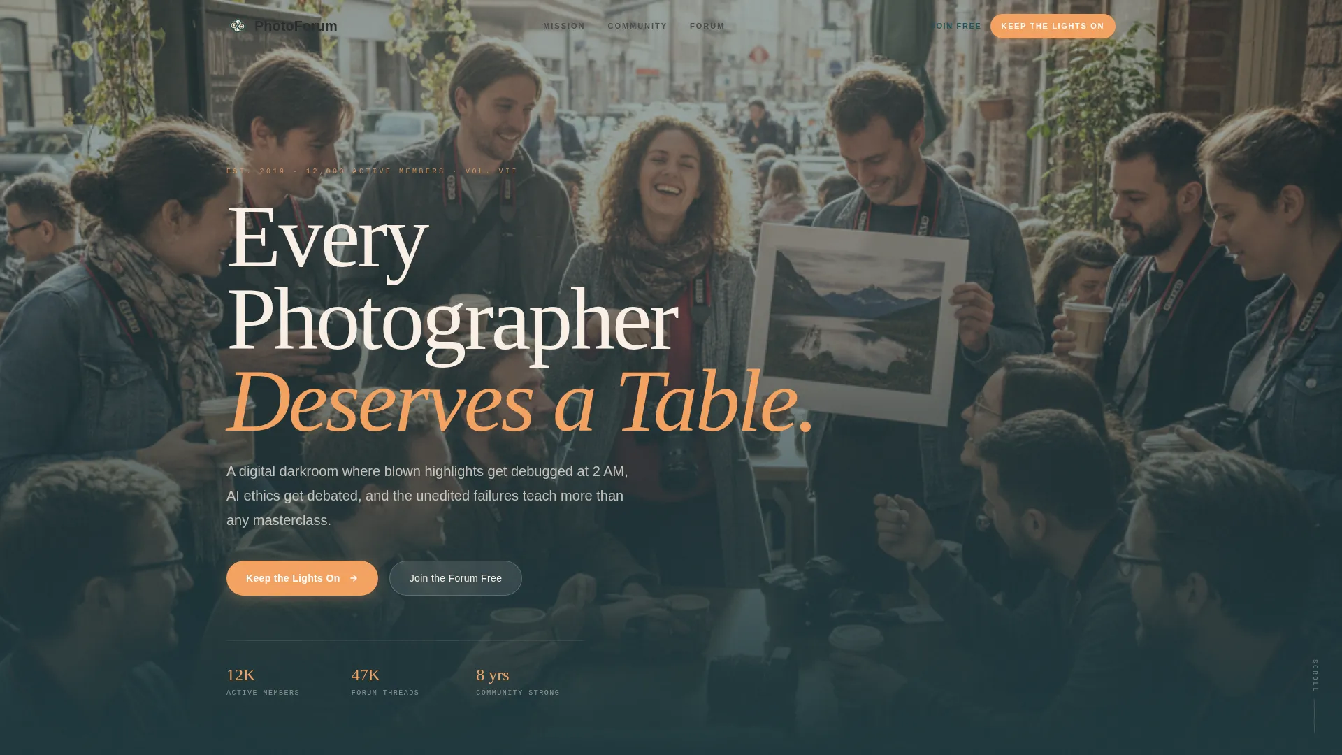 Photographers Forum & Community Landing Page