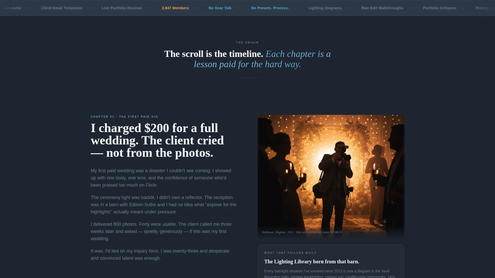 Photographers Paid Community Landing Page Template