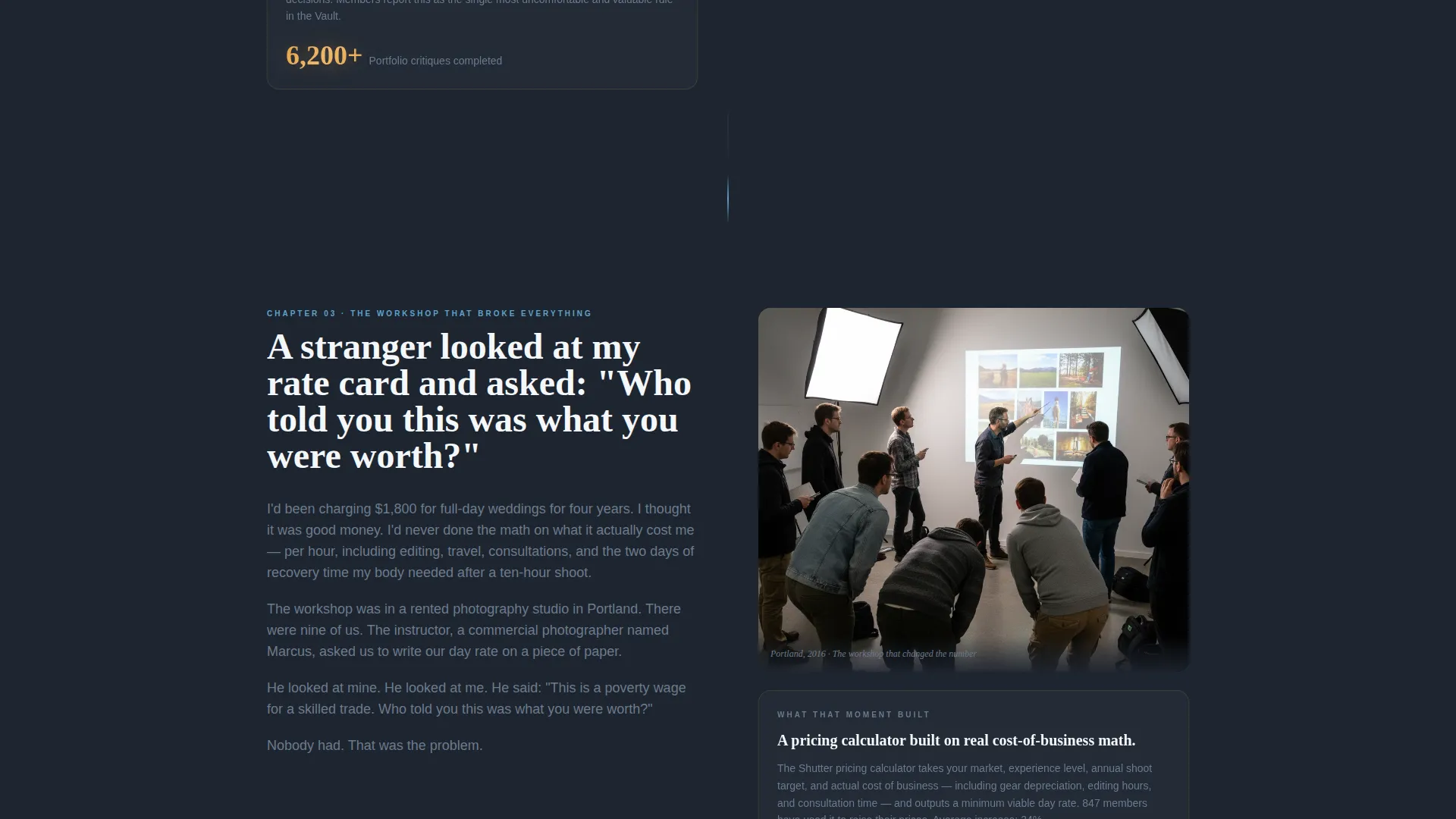 Photographers Paid Community Landing Page Template