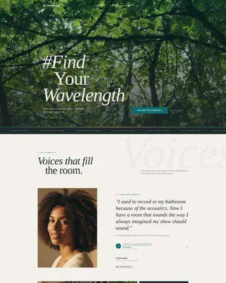 Podcasters Co-Working Community Landing Page