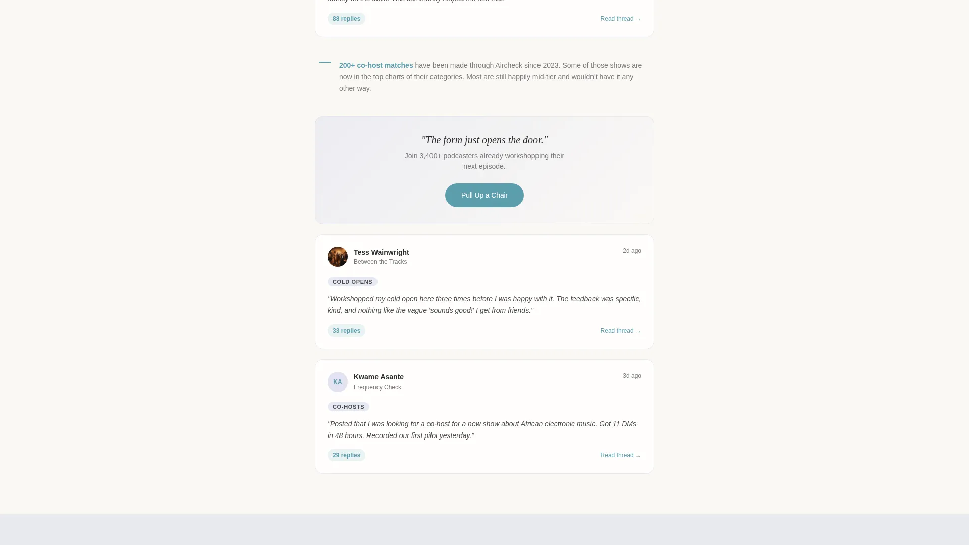 Podcasters Forum Community Landing Page Template