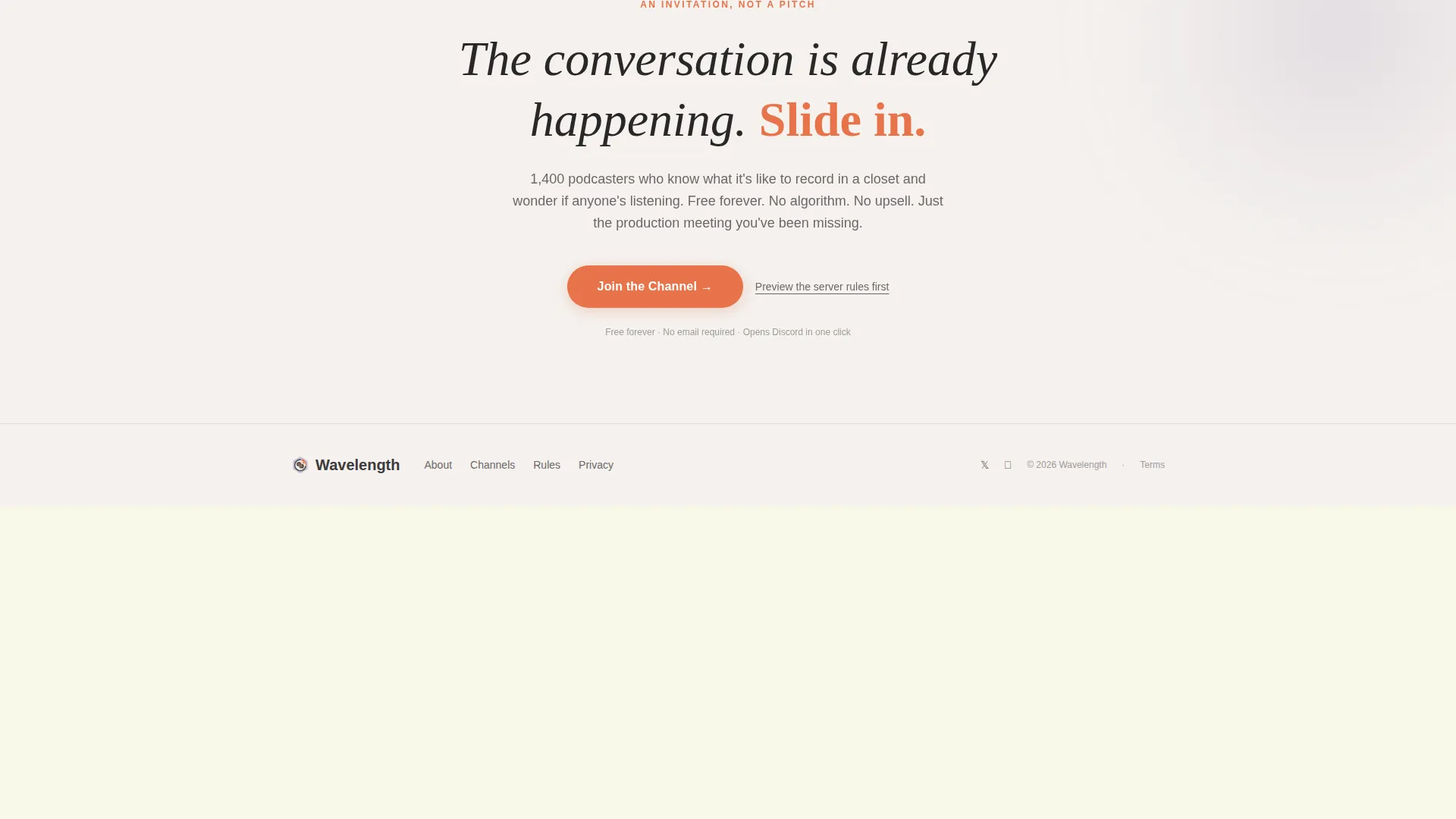 Podcasters Free Discord Community Landing Page