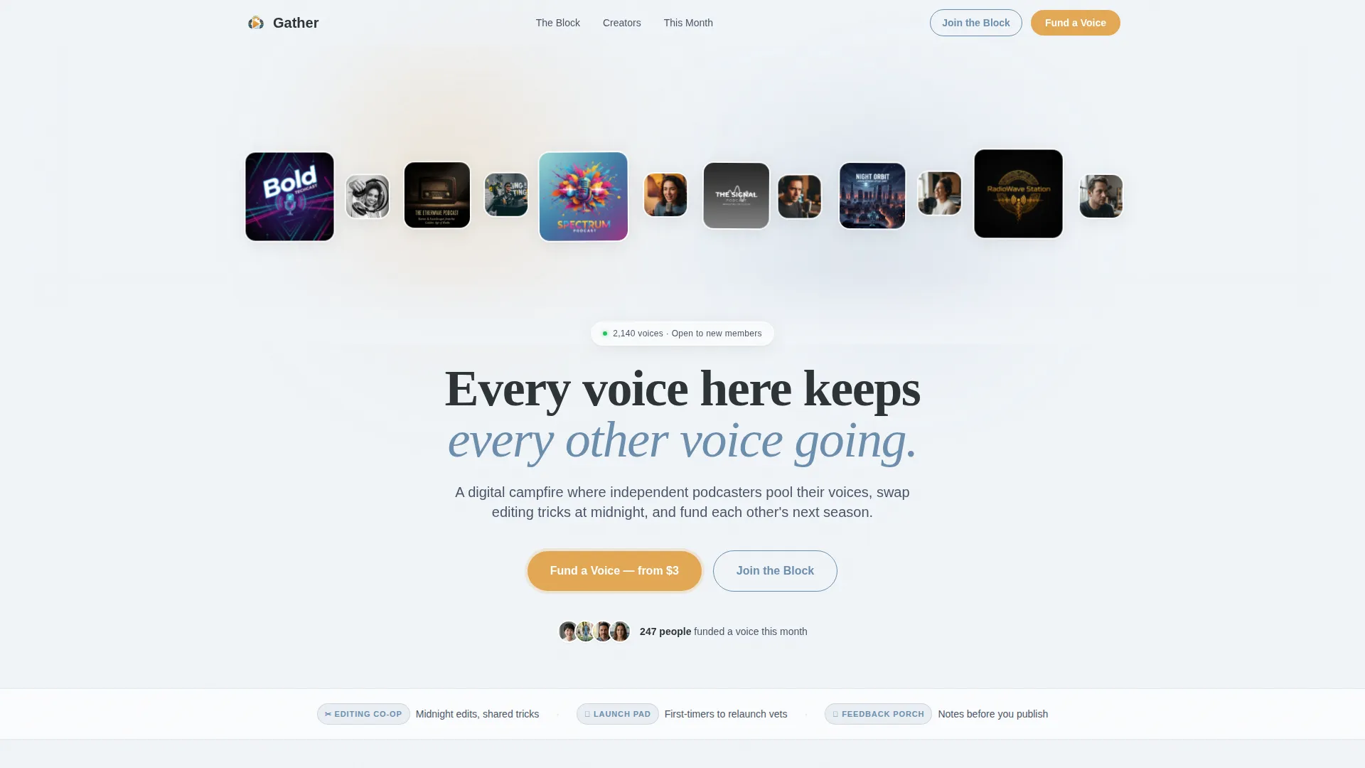 Vibrant Podcasters Community Landing Page Template