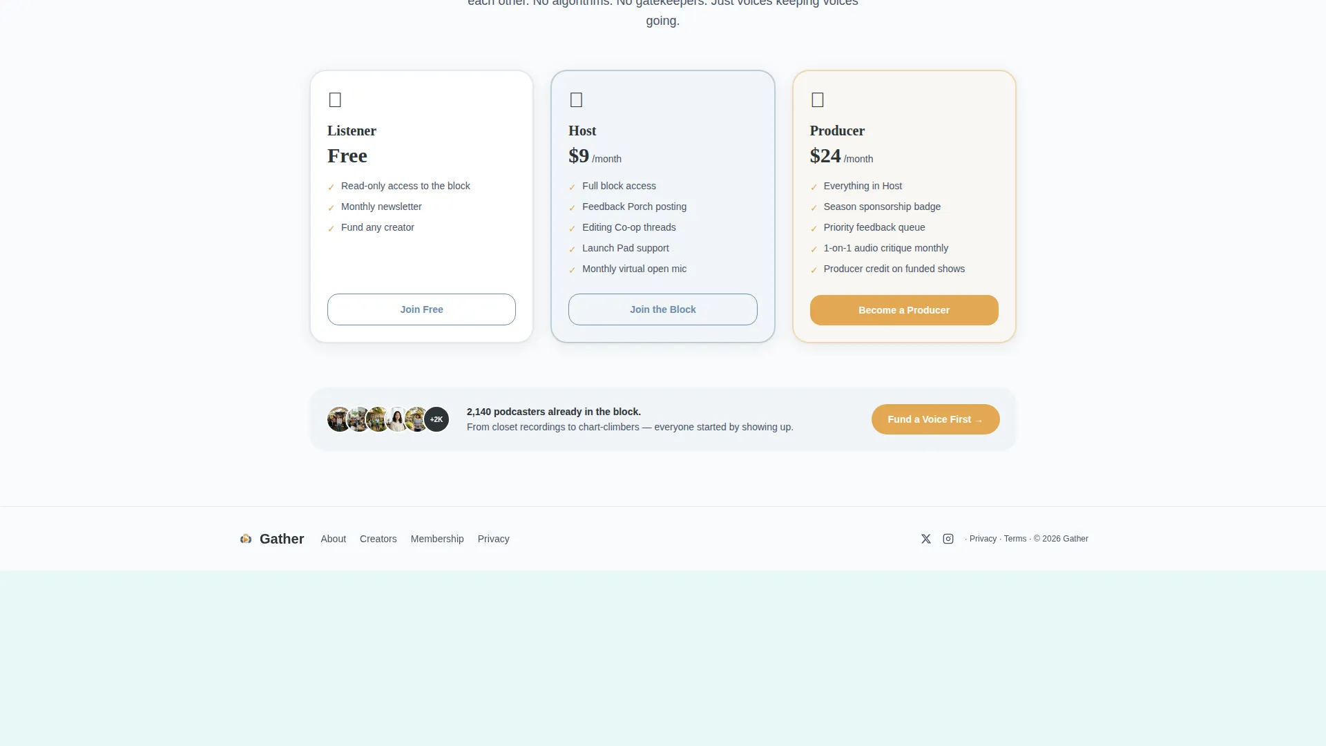 Vibrant Podcasters Community Landing Page Template