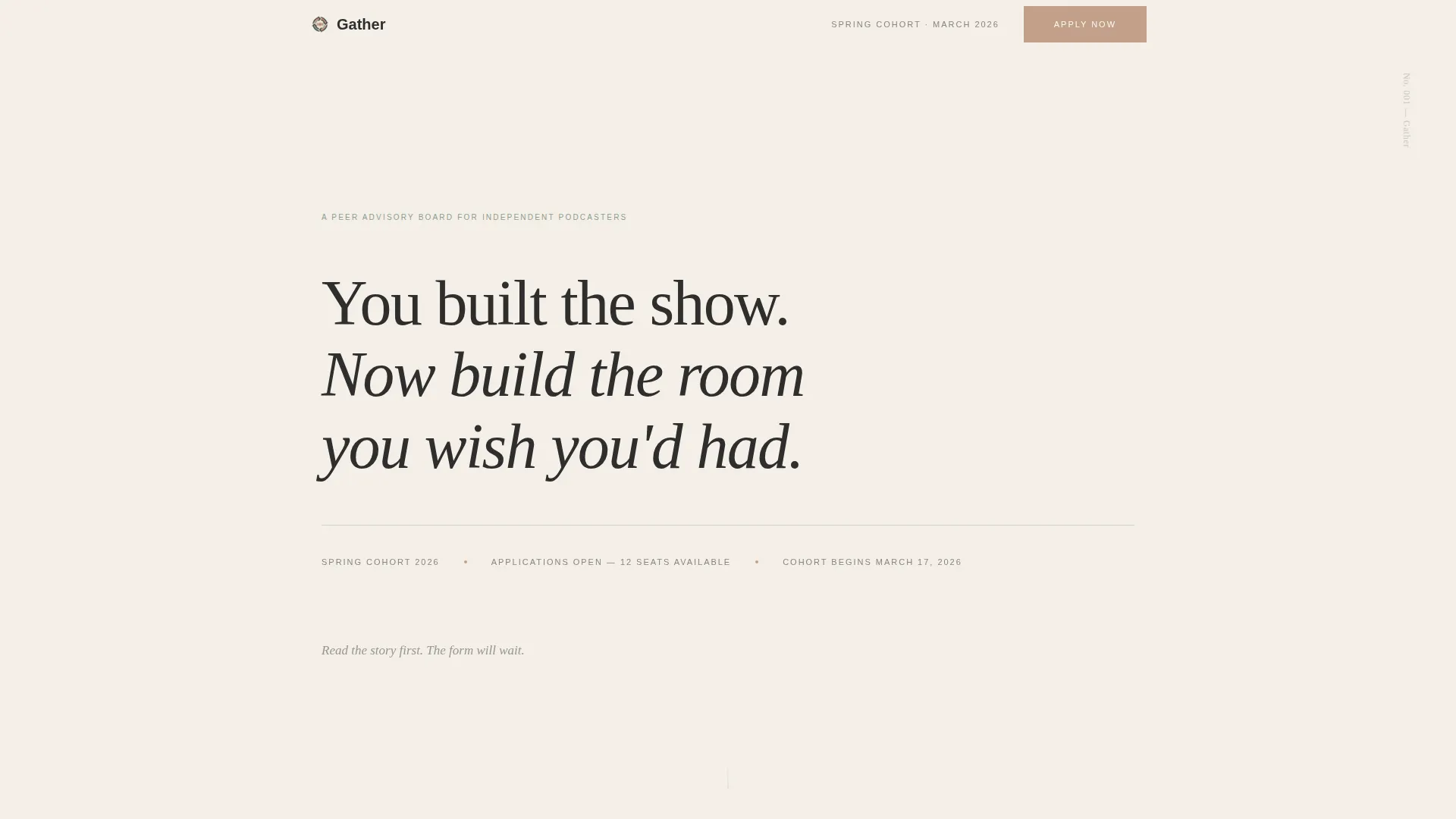 Podcasters Peer Advisory Board Landing Page Template