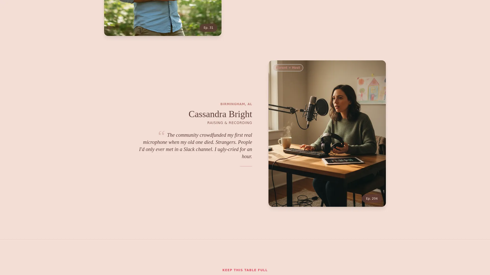 Podcasters Community Donation Landing Page Template