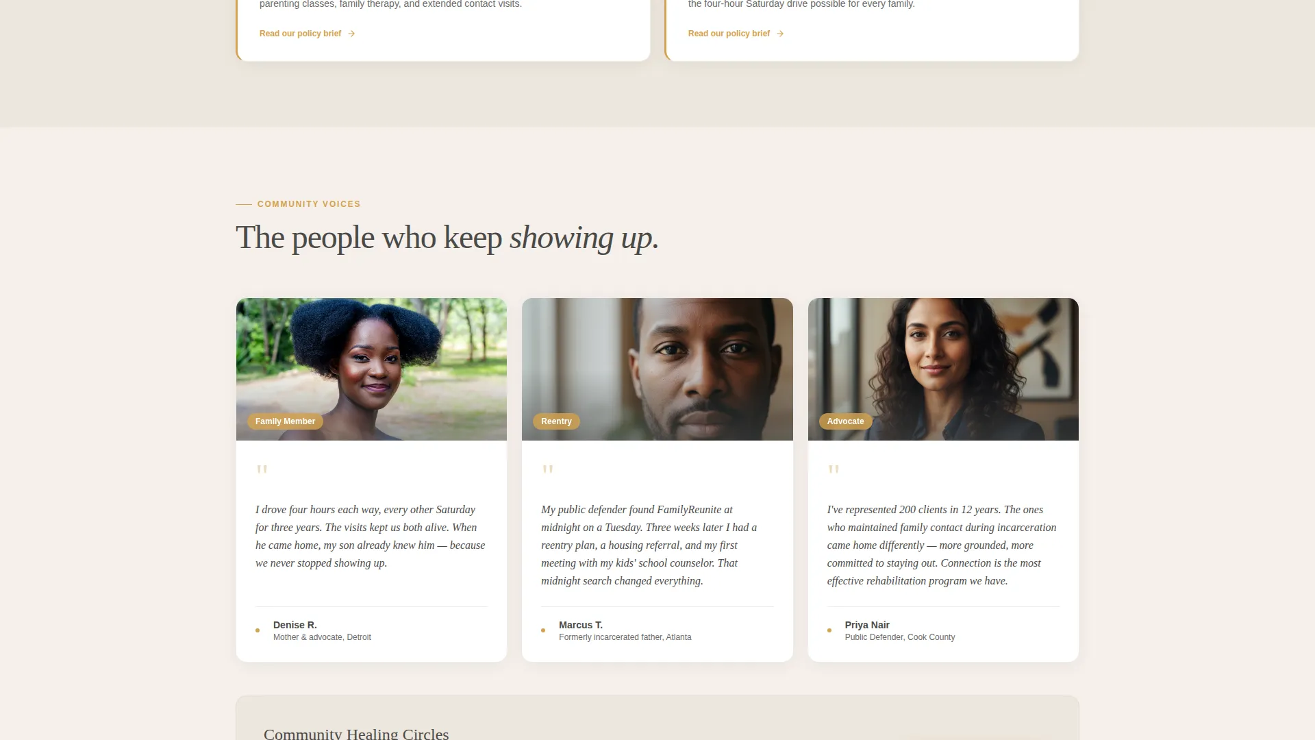 Prison Reform Community Foundation Landing Page