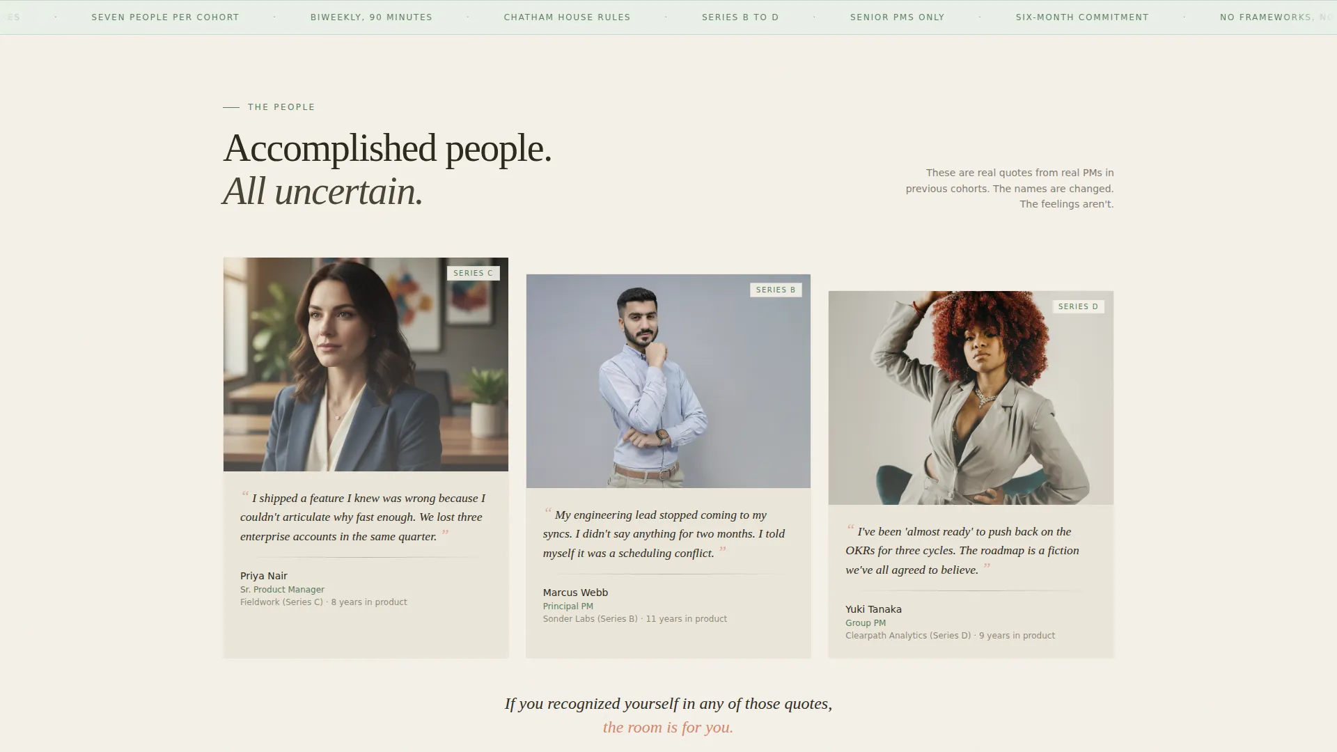 Product Managers Mastermind Group Landing Page