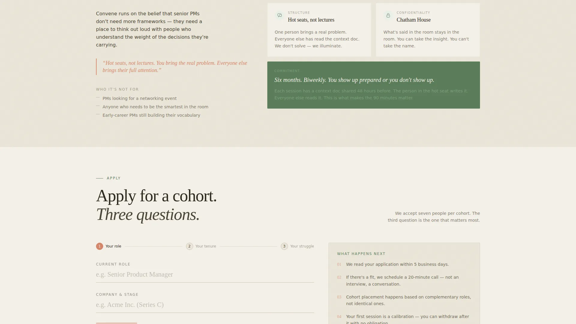 Product Managers Mastermind Group Landing Page