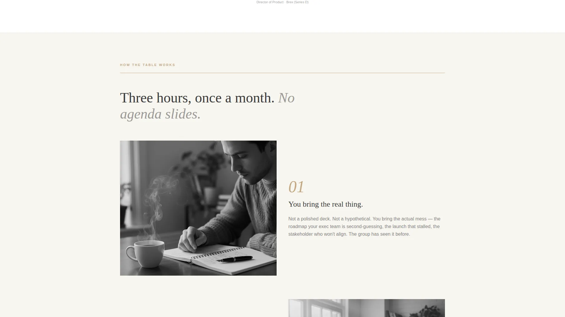 PM Peer Advisory Roundtable Landing Page Template