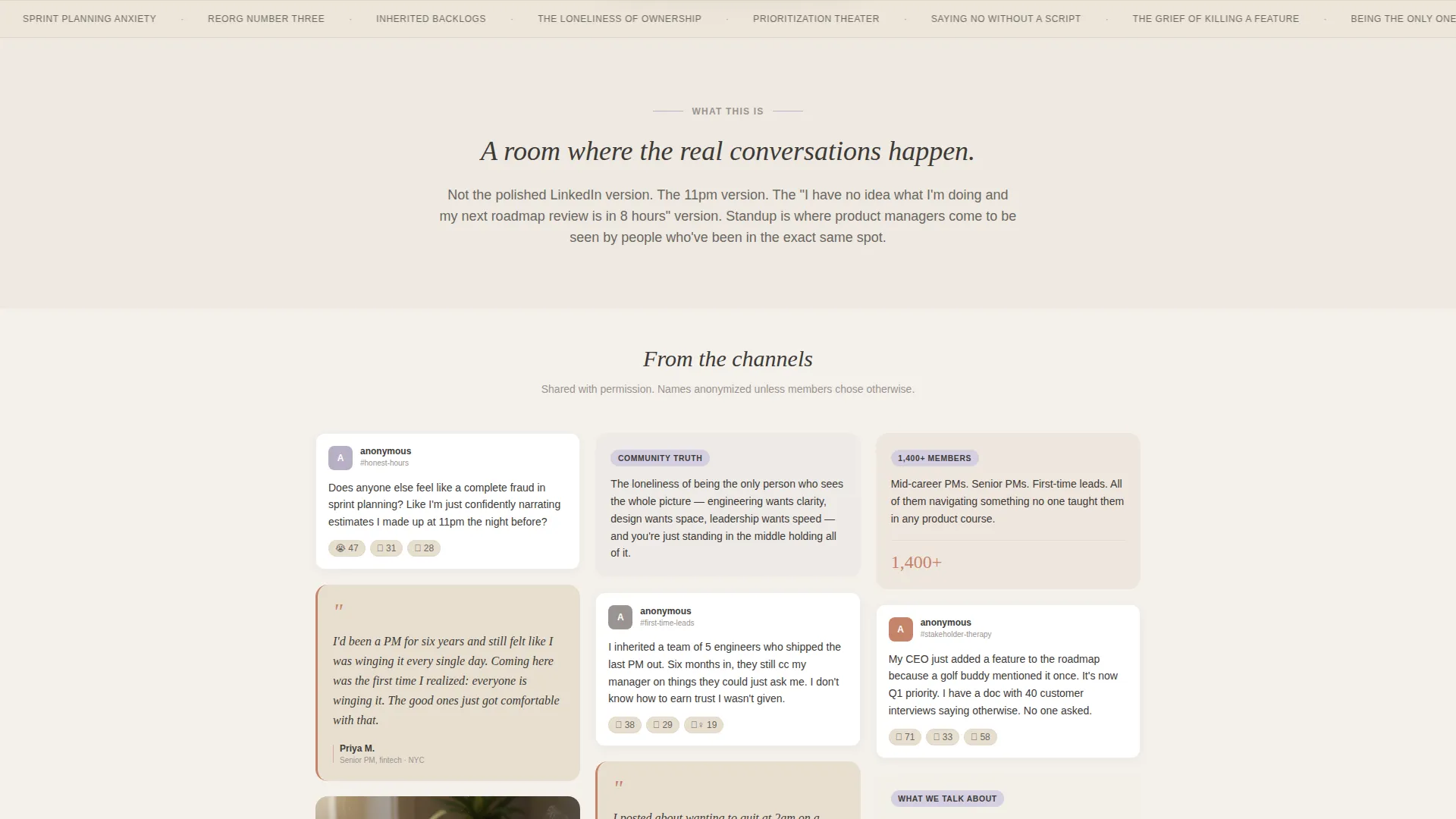Product Managers Community Landing Page Template