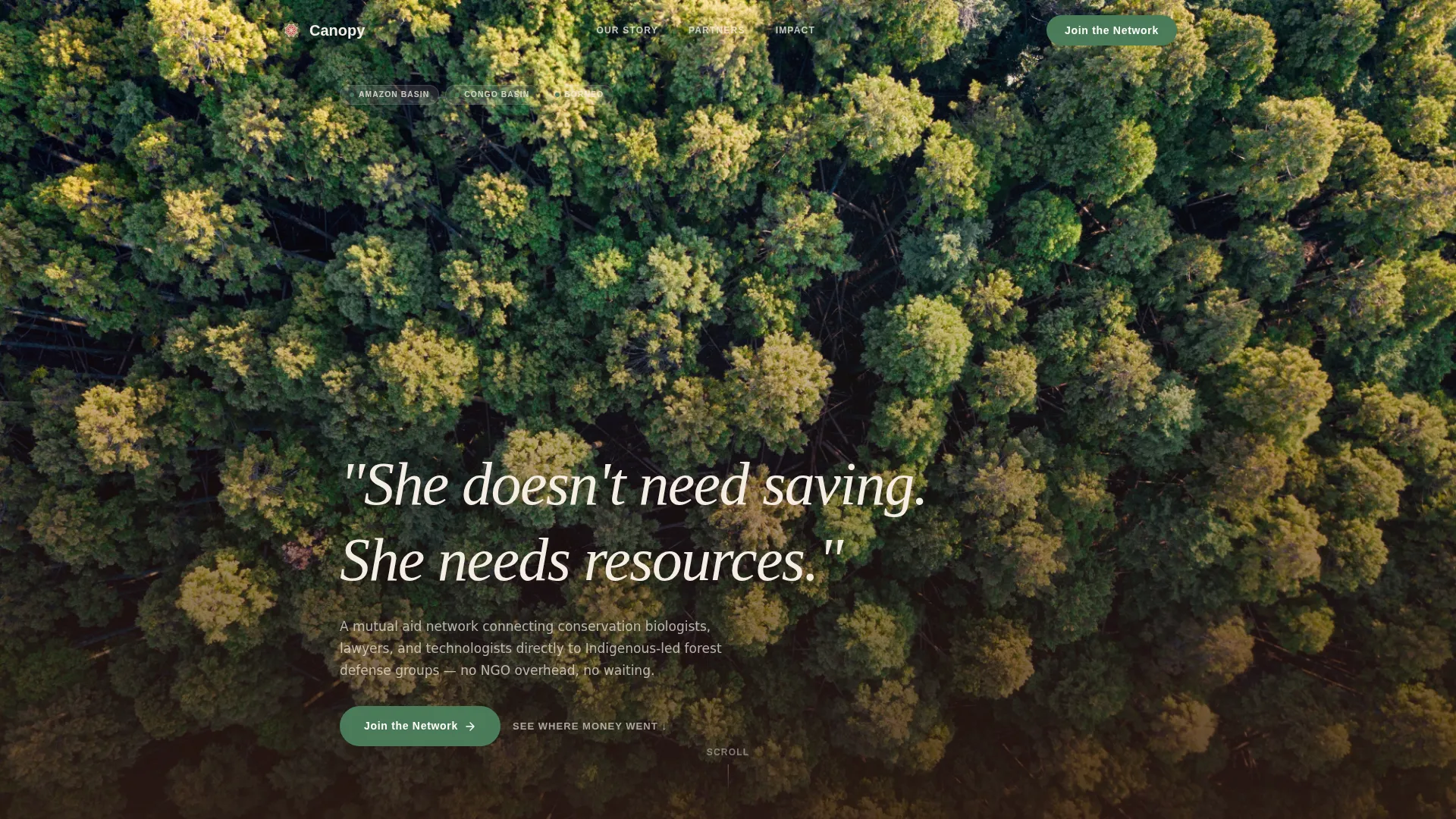 Rainforest Mutual Aid Network Landing Page Template