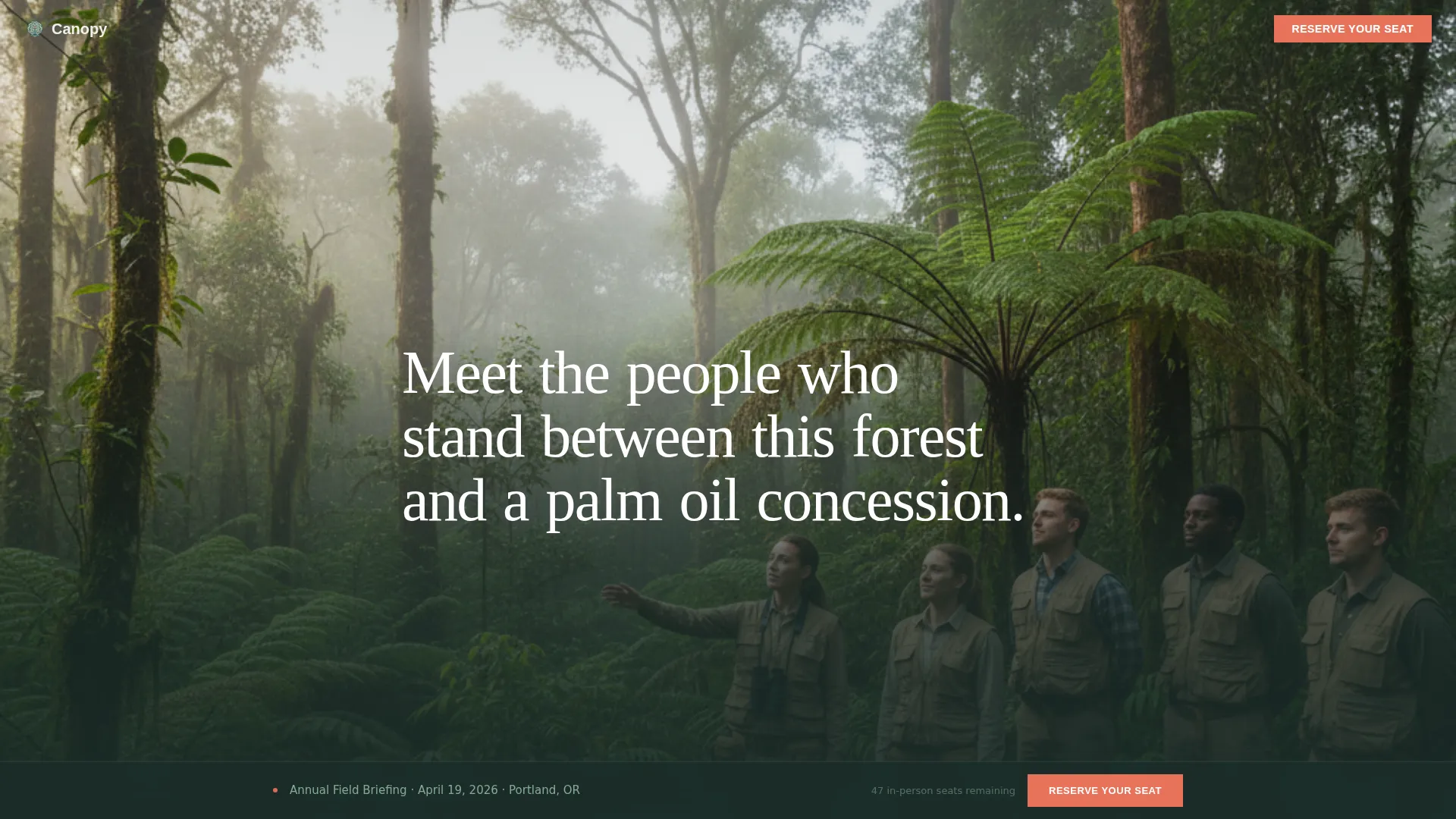 Rainforest Protection Nonprofit Landing Page Template