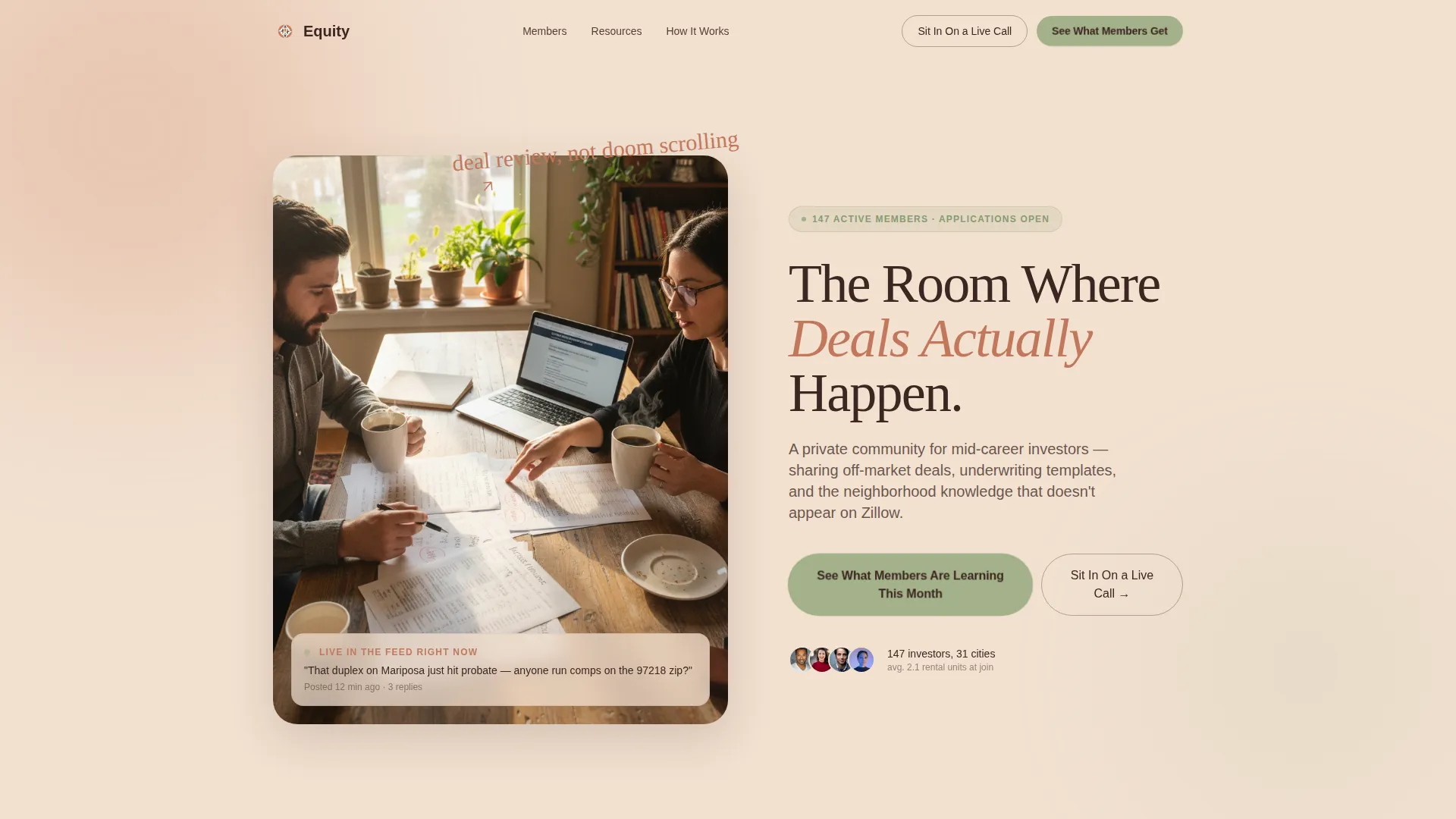 Real Estate Investor Community Landing Page Template