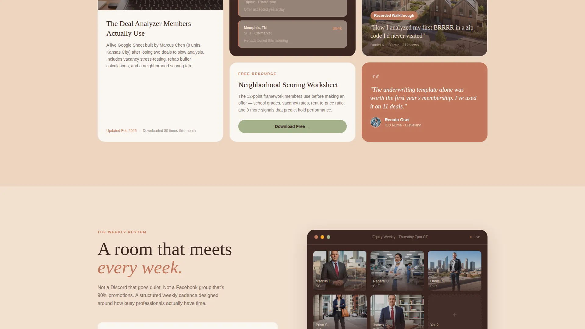 Real Estate Investor Community Landing Page Template