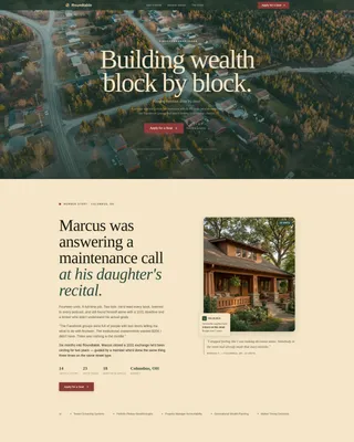 Real Estate Investors Peer Advisory Landing Page