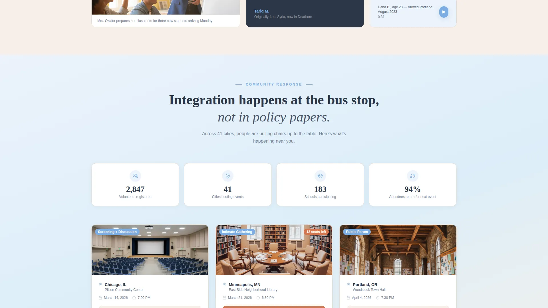 Refugee Awareness Campaign Landing Page Template