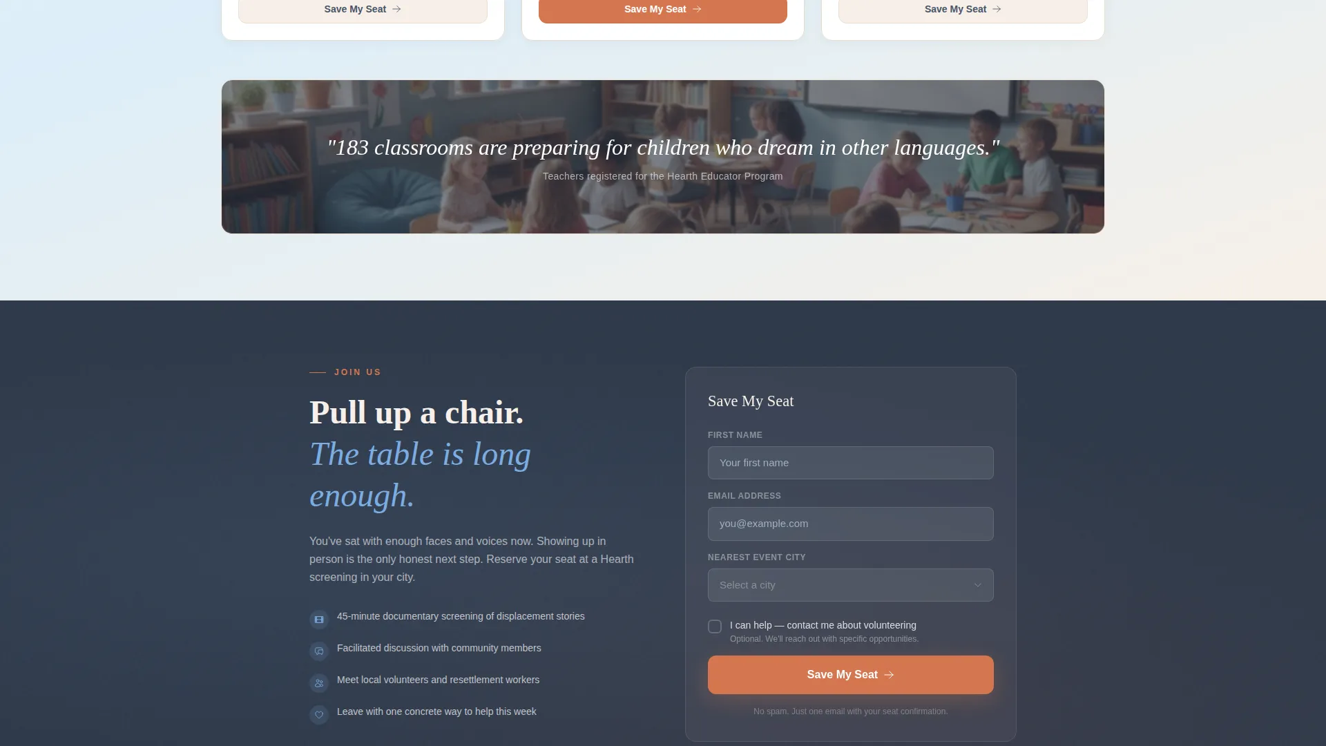 Refugee Awareness Campaign Landing Page Template