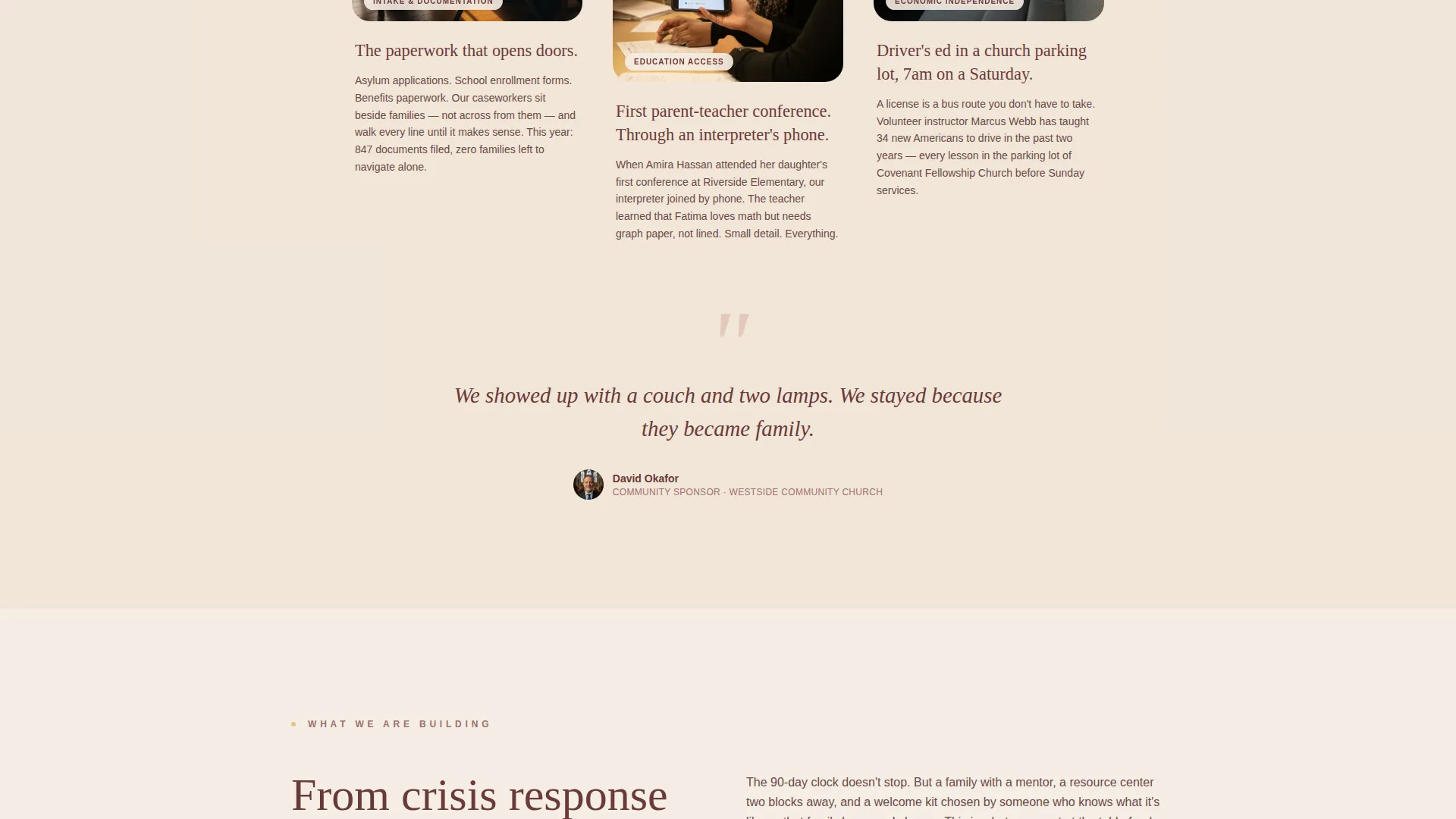 Nonprofit Migration Landing Page Template