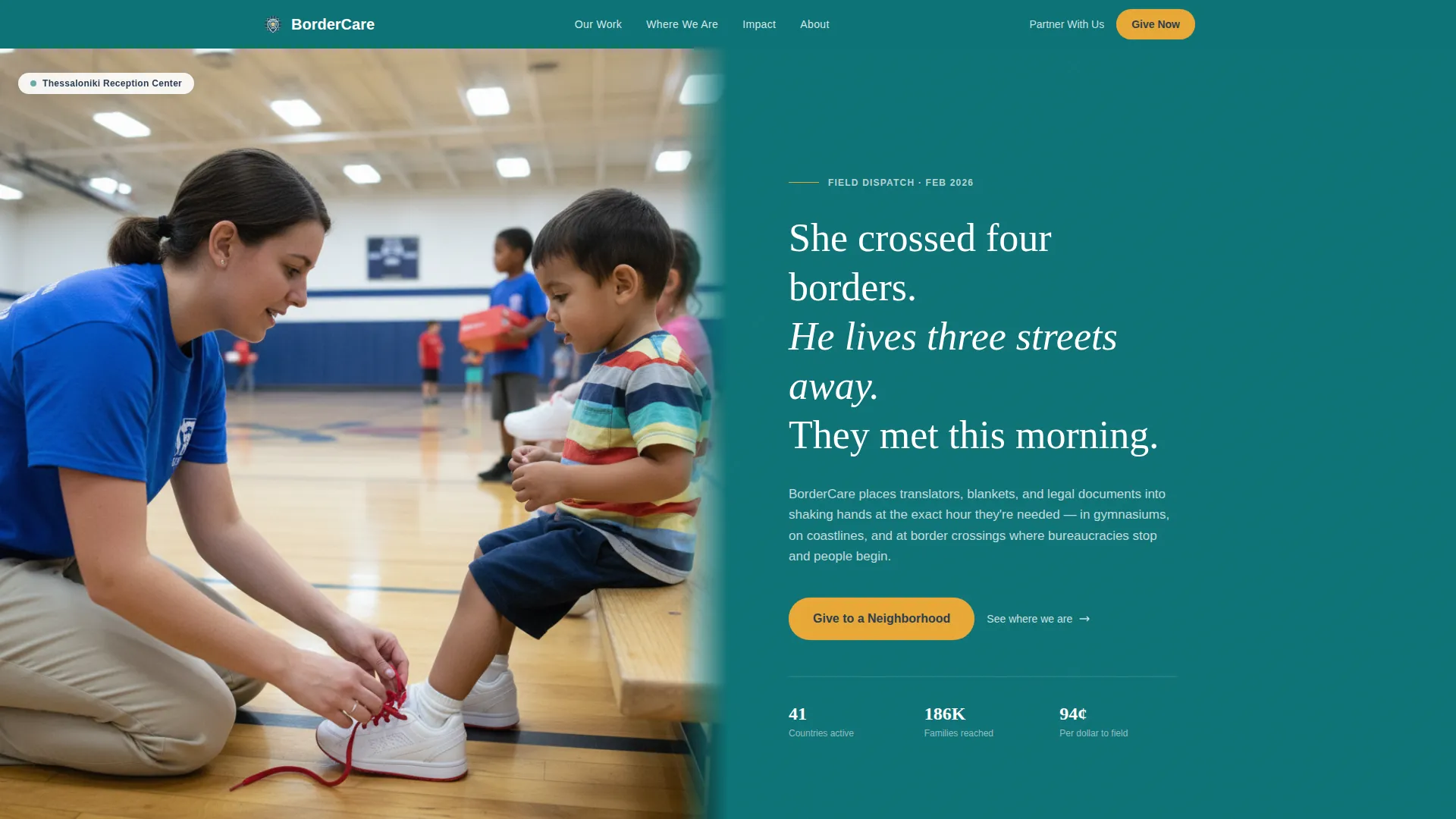 Humanitarian Refugee Fundraising Landing Page Template