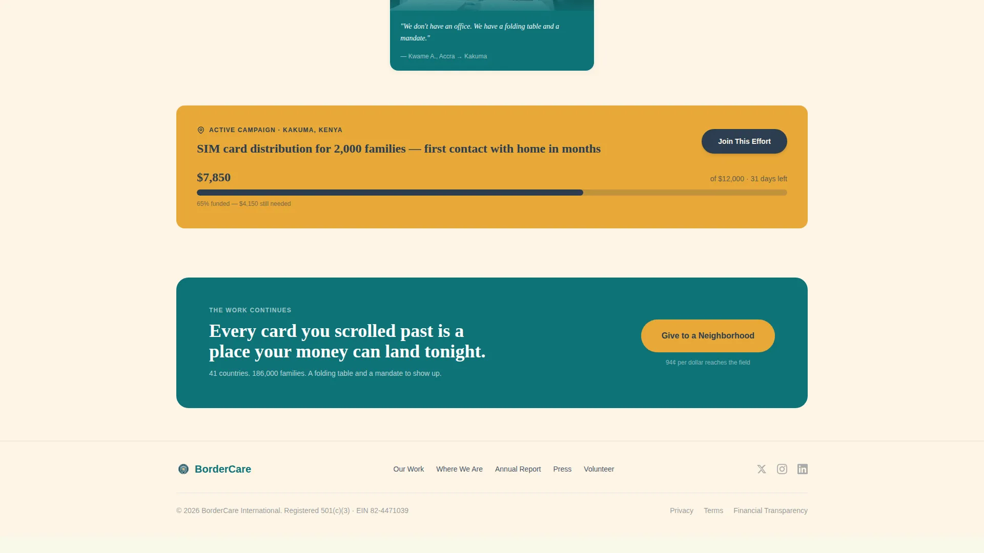 Humanitarian Refugee Fundraising Landing Page Template