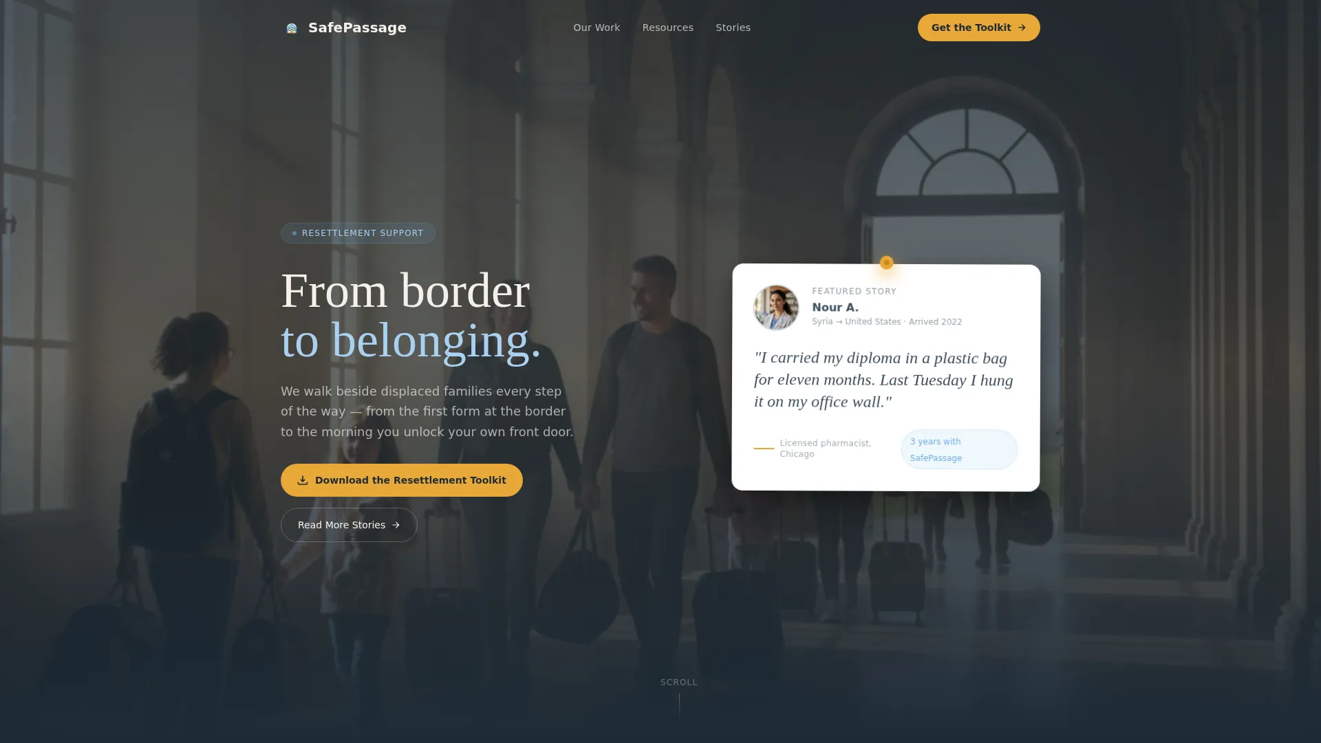 Refugee Resettlement Social Enterprise Landing Page