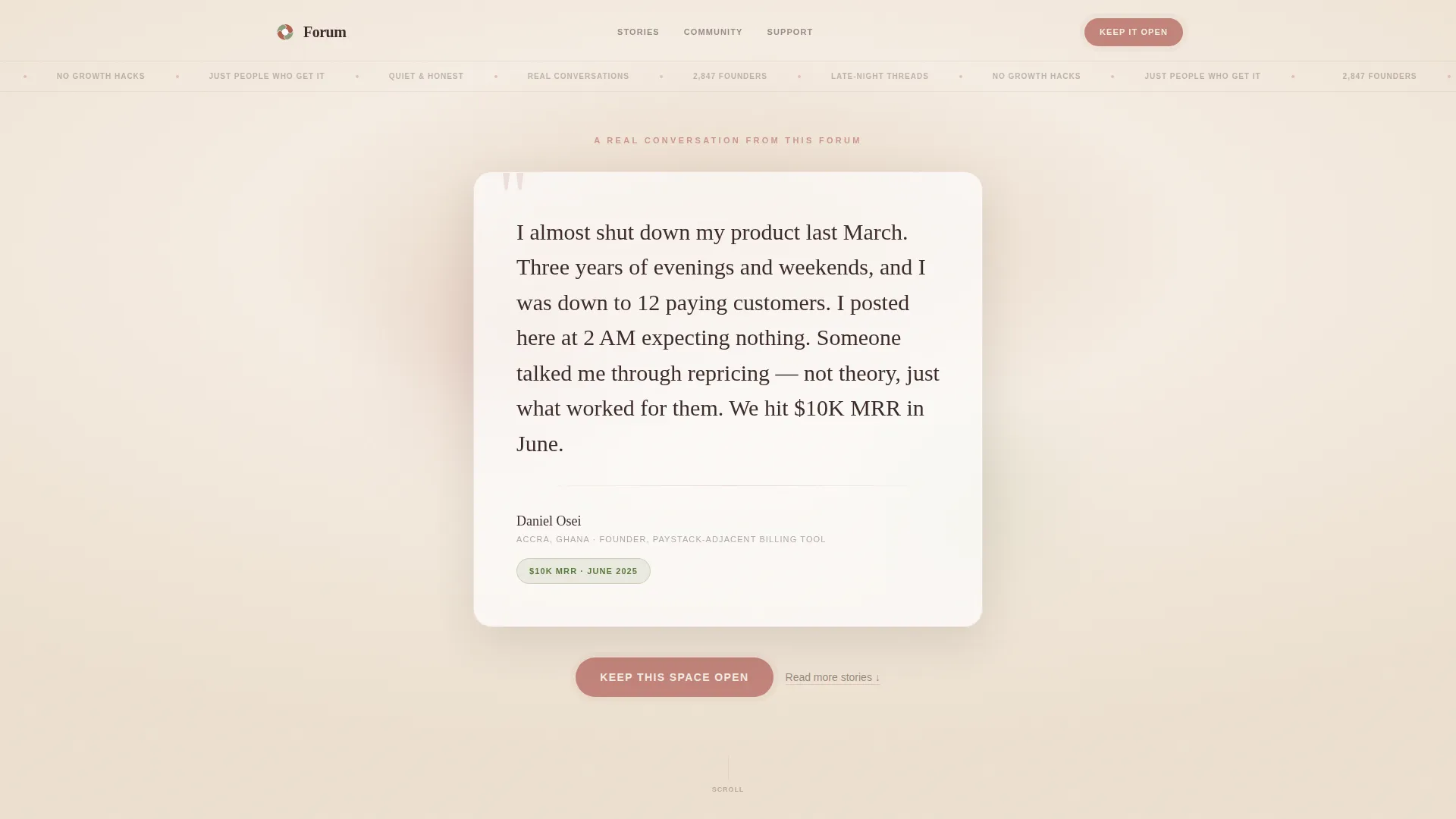 SaaS Builders Community Specialist Reviews Website Template